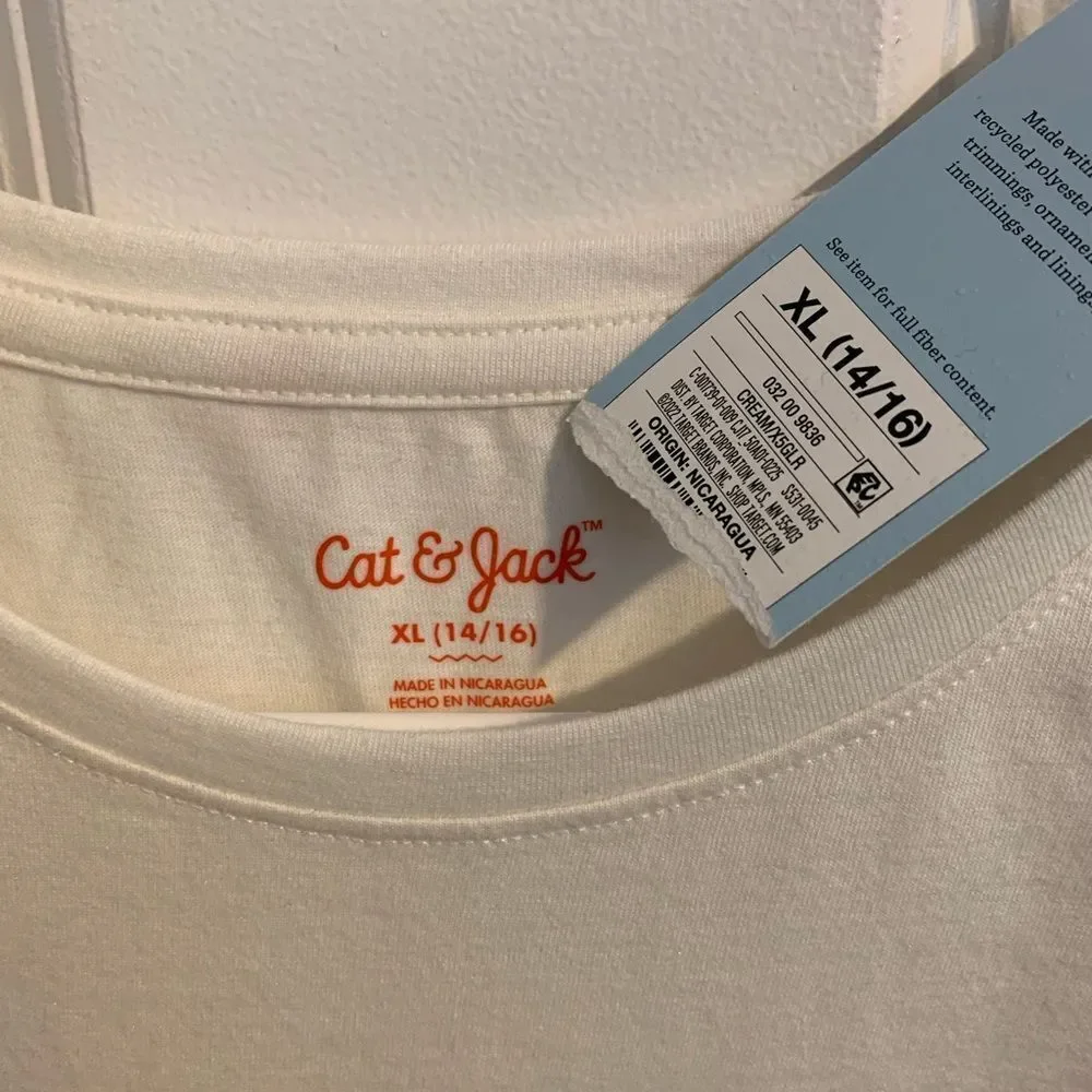 Cat & Jack Size XL (14/16) Magical Unicorn Long Sleeve Tee - Cream